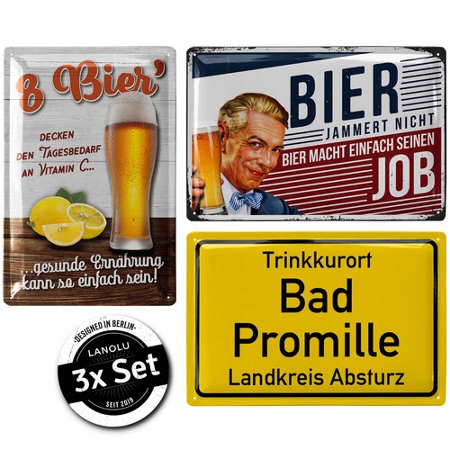 Blechschilder retro 3er - retro,