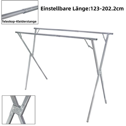 Ausziehbar kleiderständer - 2m,