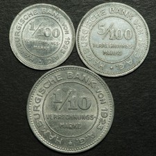 NOTGELD: 1/100, 5/100 & 1/10