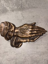 Relief Betende Hände In Bronze Friedhof Sakral Grab Grabstätte Grabschmuck