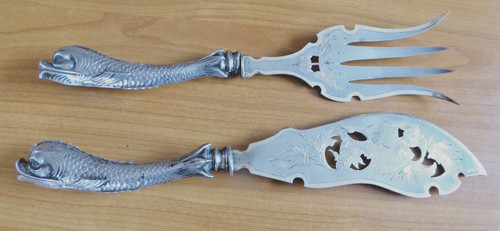 Fischvorleger set um 1900 - -,