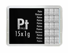 Platinbarren Geschenkbarren 15g Pt international 15x1 Gramm Geschenk 999,5