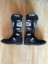 Sinisalo Motocross Stiefel 40  Vintage Vollleder Aluminium Schnallen Stahl Bügel
