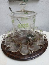 Jugendstil Glas Bowle Set -