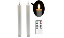 Yme 2er LED Stabkerzen mit Timer & Fernbedienung, Batteriebetr #HK228485312-H353
