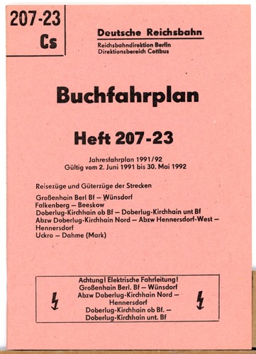 Buchfahrplan 207 - cs, /