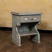 Voglauer Beistellschrank Altblau Anno 1700 Kommode Schränkchen Bauernmöbel Antik