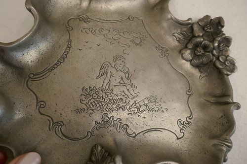 Alte zinnschale amor putto - zinnschale,