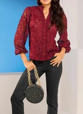 Designer Bluse Tunika Spitze