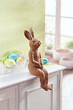 Kantenhocker  Hase Holz-Optik   Hasen , Ostern  Hase Osterdekoration Kunststein 