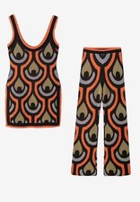 Damen Zweiteiler,neu,gestrickt,Gold-Silber Elemente,große M