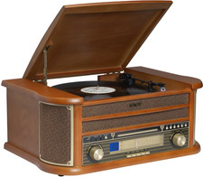 Retro Plattenspieler mit Lautsprecher CD Player Schallplattenspieler Musikanlage