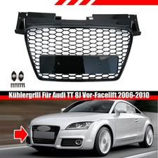 Für Audi TT 8J 2006-2010 Kühlergrill Grill Gitter Wabengrill Frontgrill Schwarz