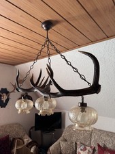 Hirschhorn Geweih Lampe Jagddeko voll funktionsfähig Jagdzubehör