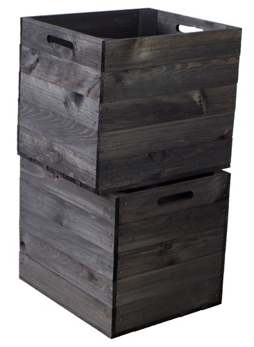 2er set holzkiste schwarz - 2er,