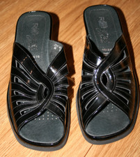 Rohde Damen-Pantolette * Clogs * Sandalen * Lack  Gr. 4 1/2 * schwarz NEU