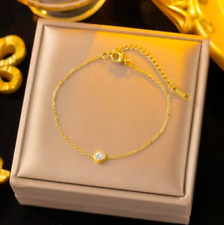 750 Gelbgold Armband 18 Karat Bracelet 22cm x 1mm 1,63g Gold PL Zirkon