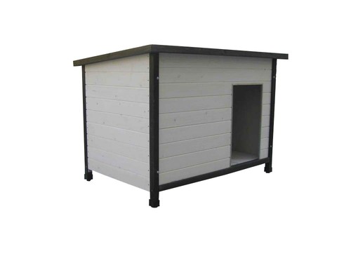 Isolierte hundehütte holz - hundehütte,