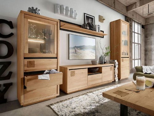 Wohnwand anbauwand massivholz - anbauwand,