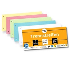 perfect line 220 Stk Papier Trennstreifen Register Trennblätter für Ordner A4