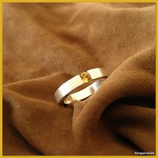 Massiver Silberring in 925er Silber mit Citrin (SR-4_CI)