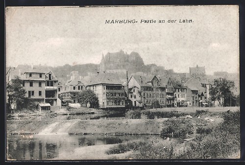 Ansichtskarte marburg partie - ansichtskarte,