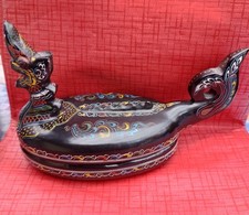 China Deckeldose Drache Holz, Lack