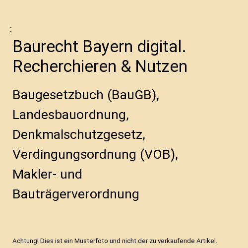 Baurecht bayern digital - baurecht,
