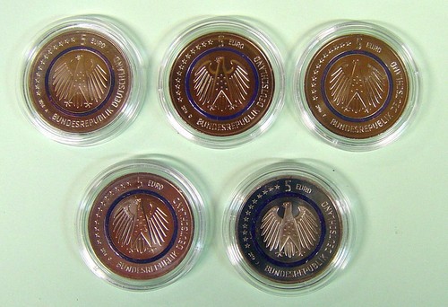 Euro münze blauer planet - blauer,