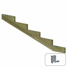 Treppenwange 5 Stufen Holz