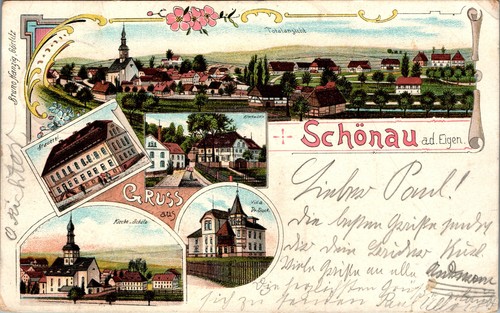 Litho gruss aus schönau - litho,