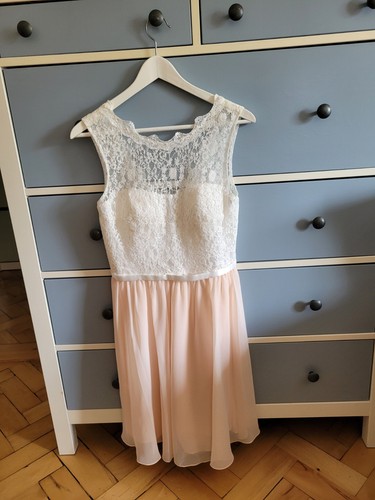 Cocktailkleid weiß rosa - cocktailkleid,