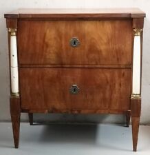Empire Biedermeier Kommode mit halb Säulen aus Marmor restaurierungsbedürftig