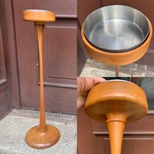 Standascher Aschenbecher Holz Midcentury Design Tulpenfuß gedrechselt 60er 70er