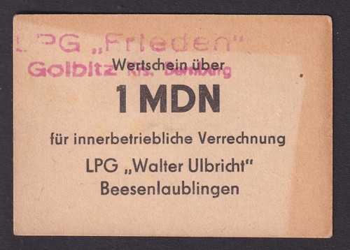 Mark banknote ddr - ddr, lpg