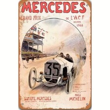 Blechschild Mercedes Grand Prix 1908 Werbeschild 20x30cm Retro Vintage TEL322