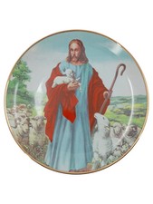 BRADFORD EXCHANGE Sammelteller Jesus Hirte Schaf Porzellan 21cm The Lord Is My