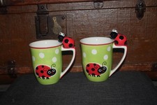 2 Tassen Cha Cult Marienkäfer handbemalt Becher Tasse 350 ml