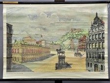 alte herunterziehbare Wandtafel, Wohnzimmer, Kunstzeit, Stadtbild, Renaissance 1