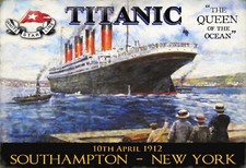 Blechschild 20x30 historisches Plakat TITANIC White Star Line Dampf Schiff Engla