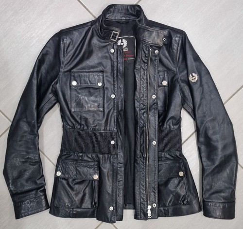 Belstaff schwarze leder long - leder,