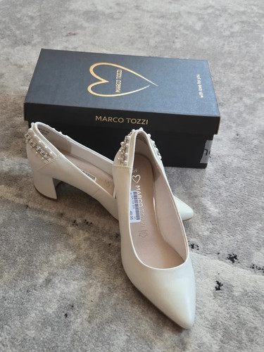 Elegante weiße leder pumps - weiße,
