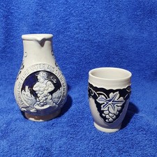 Wick-Werke Weinkrug und Becher | 60er Steingut