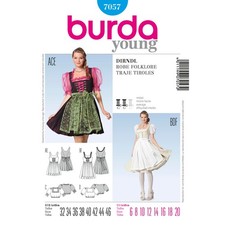 Burda 7057 folklore dirndl - burda,