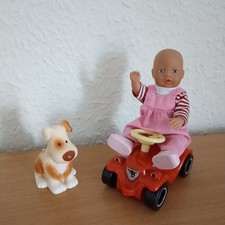 Mini Baby Born Puppe mit Bobbycar und Hund  