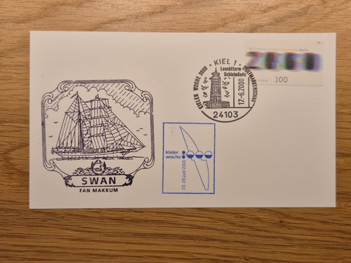 Postkarte mit schiffsstempel - postkarte,