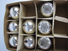 Alter Christbaumschmuck 9 große silberne Kugeln 3 x Reflexkugeln Ø ca. 8 cm