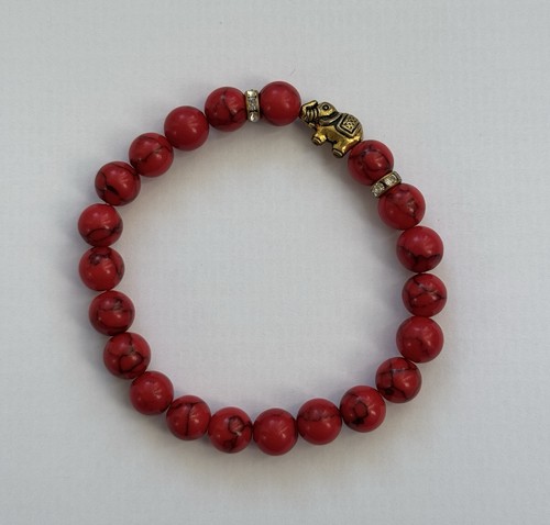 Perlen armband rot naturstein - armband,