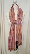 Escaladya Lagenlook Schal Tuch Neu bunt Streifen alt Rosa 