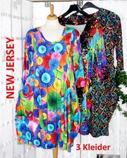 NEW JERSEY  3 x Designer KLEIDER 1 M L  40 42 BUNTE Muster EDLE FARBEN ?3 SET